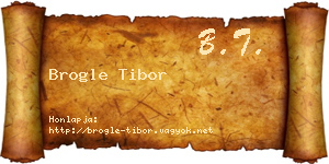 Brogle Tibor névjegykártya
